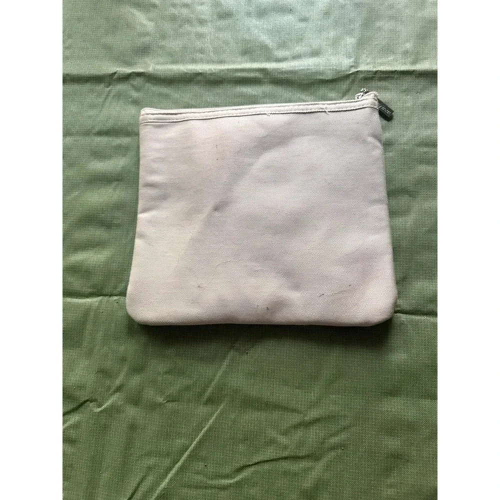 Canvas Embroidered Swirl Dot Cosmetic Pouch Pencil Case